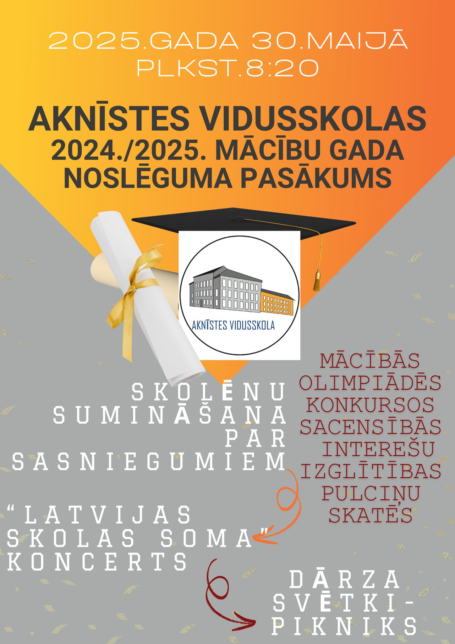 30.05.2025. Mācību gada noslēguma diena 30.05.2025. Mācību gada noslēguma diena