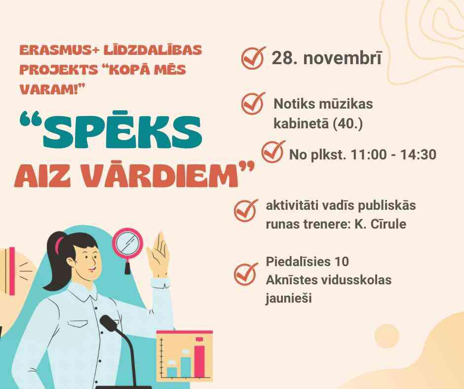 Erasmus+ aktivitāte “Spēks aiz vārdiem”