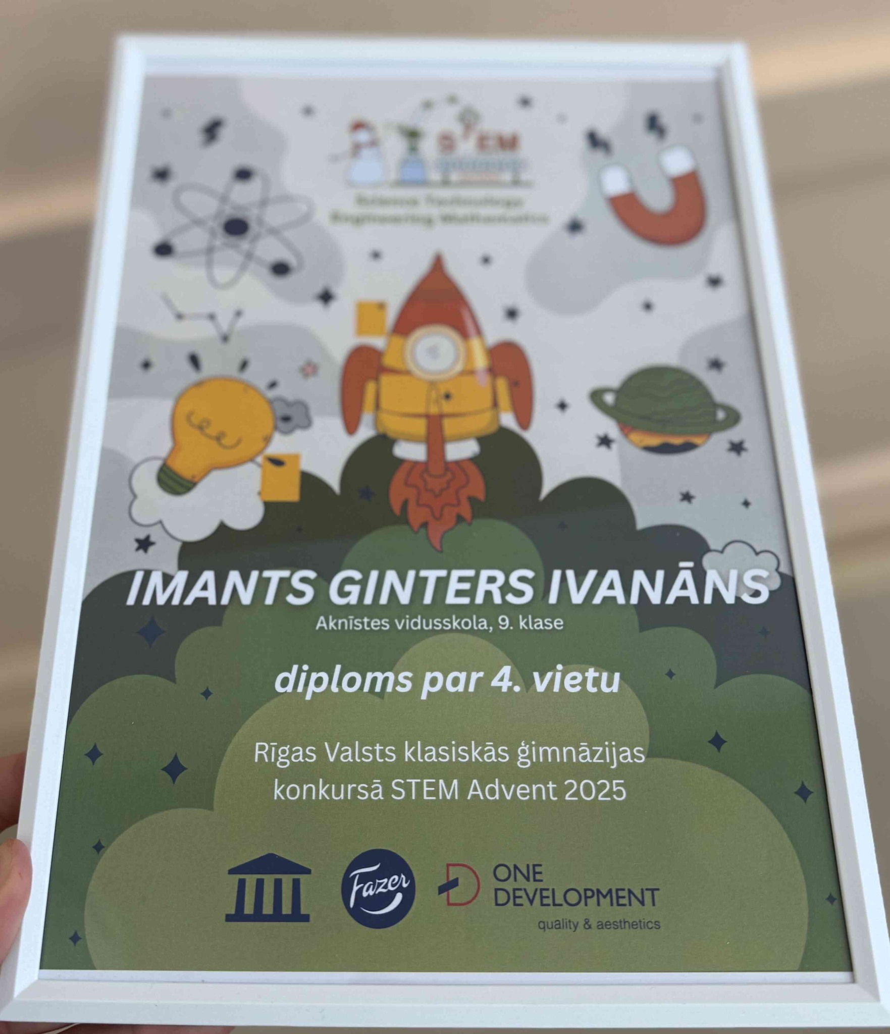 Panākumi matemātikas konkursā STEM Advent 2025