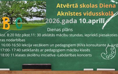 Atvērtā skolas Diena/ Karjeras nodarbības 2026