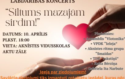 11.klases skolēnu iniciatīva-Labdarības koncerts “Siltums mazajām sirdīm”
